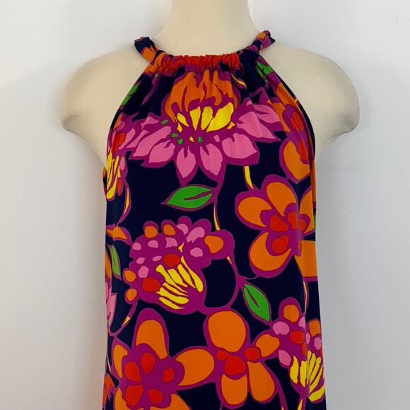 Trina Turk Juju Floral Print Sleeveless Halter Mini Dress Multicolor Size S NWT - Picture 3 of 13
